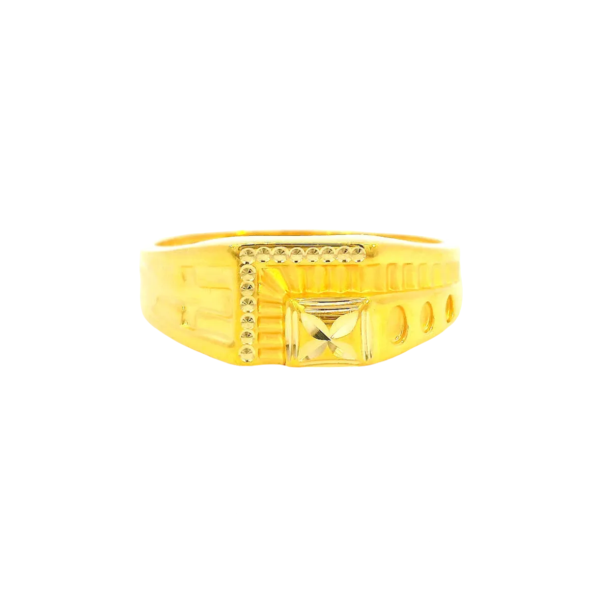 Fancy 22K Yellow Gold Men’s Ring – 8.3g, Size 12