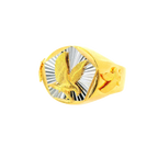 Two-Tone 22K Yellow & White Gold Men’s Ring – 5.9g, Size 10.2