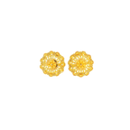 22K Yellow Gold Traditional Stud Earrings | Classic Polished Tops