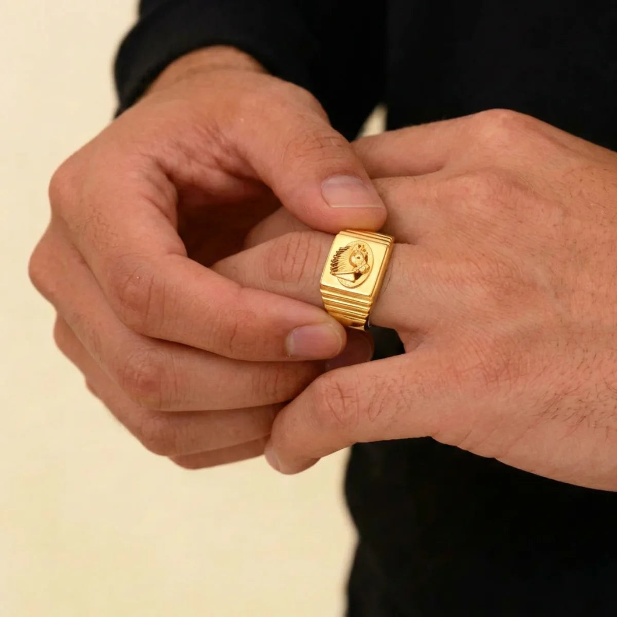 Fancy 22K Yellow Gold Men’s Ring – 6.7g, Size 10