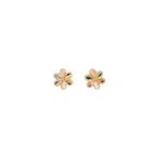22K Two-Tone Gold Stud Earrings | Elegant Polished Tops