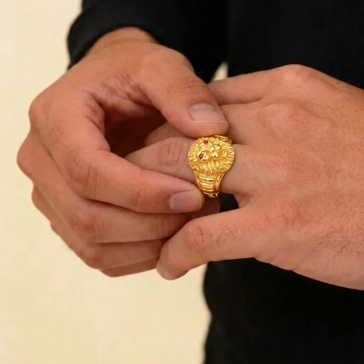 22K Yellow Gold Men’s Fancy Ring (5.7 Grams) – Stylish & Lightweight Design