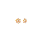 22K Two-Tone Gold Stud Earrings | Elegant Polished Tops