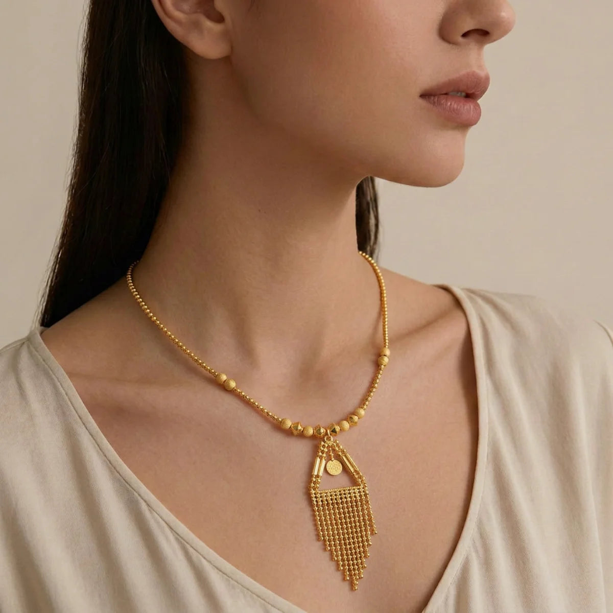 22K Yellow Gold Polished Chain with Lobster Lock