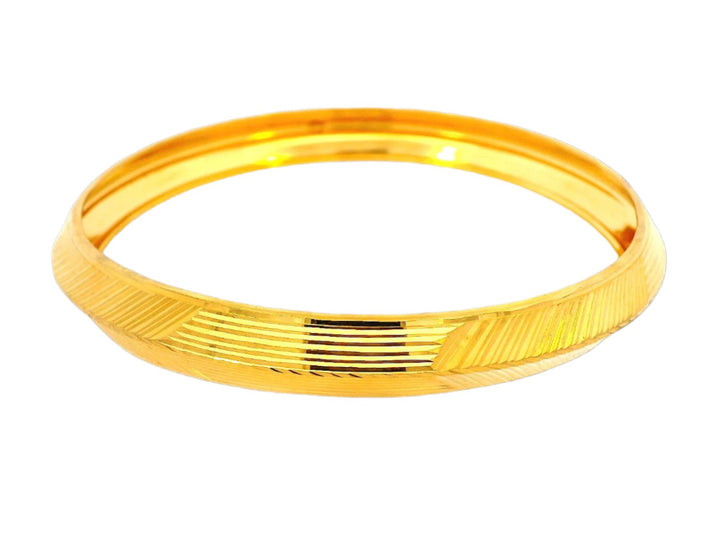 Elegant 22k Yellow Gold Bangle with Textured Detailing