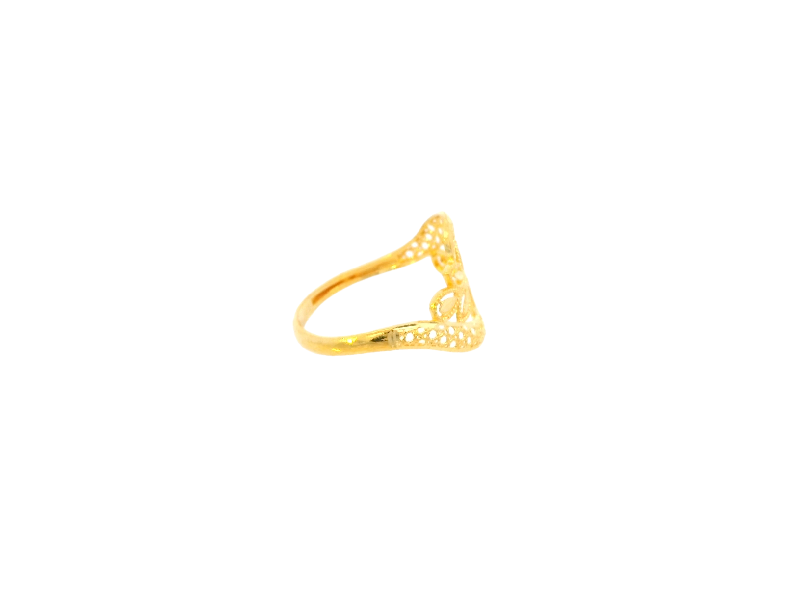 Lightweight 22K Yellow Gold Floral Design Ring