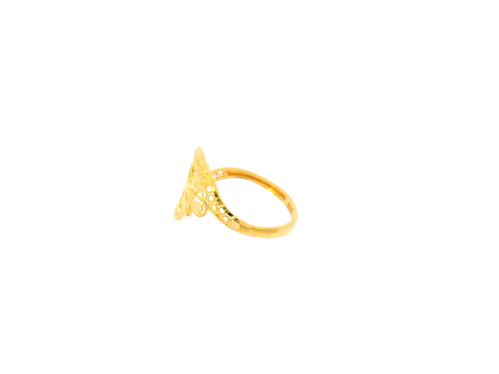 Lightweight 22K Yellow Gold Floral Design Ring