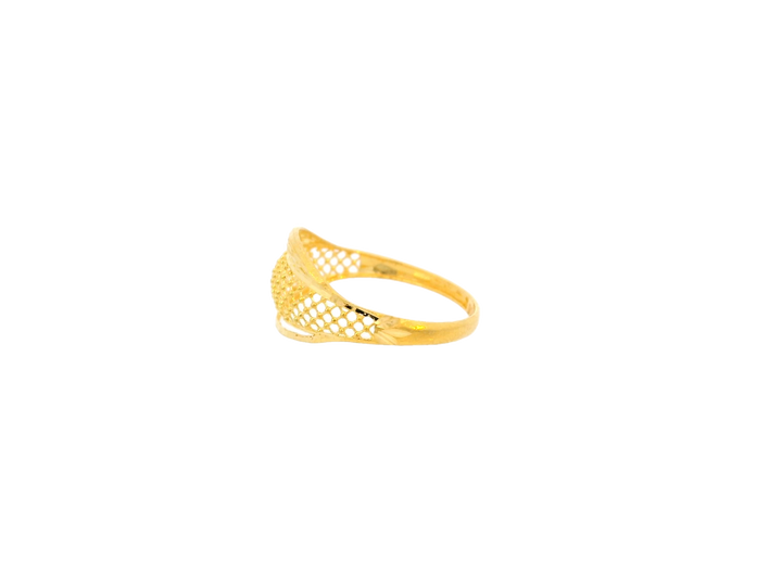 Lightweight 22K Yellow Gold Textured Band Ring
