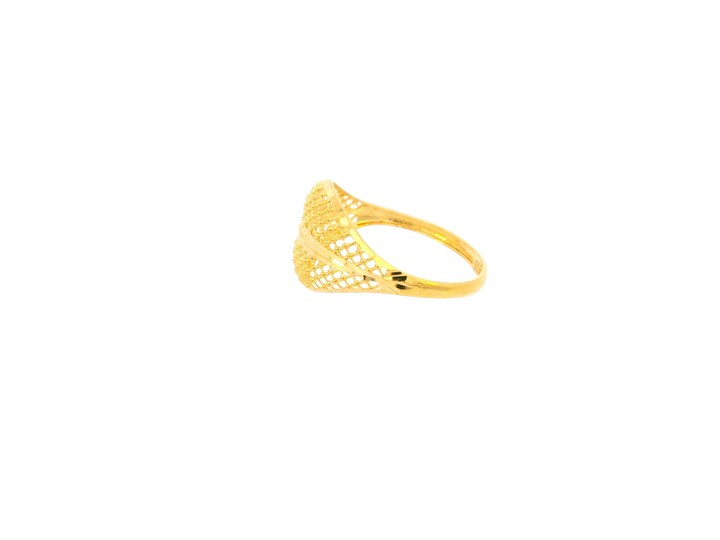 Lightweight 22K Yellow Gold Textured Band Ring