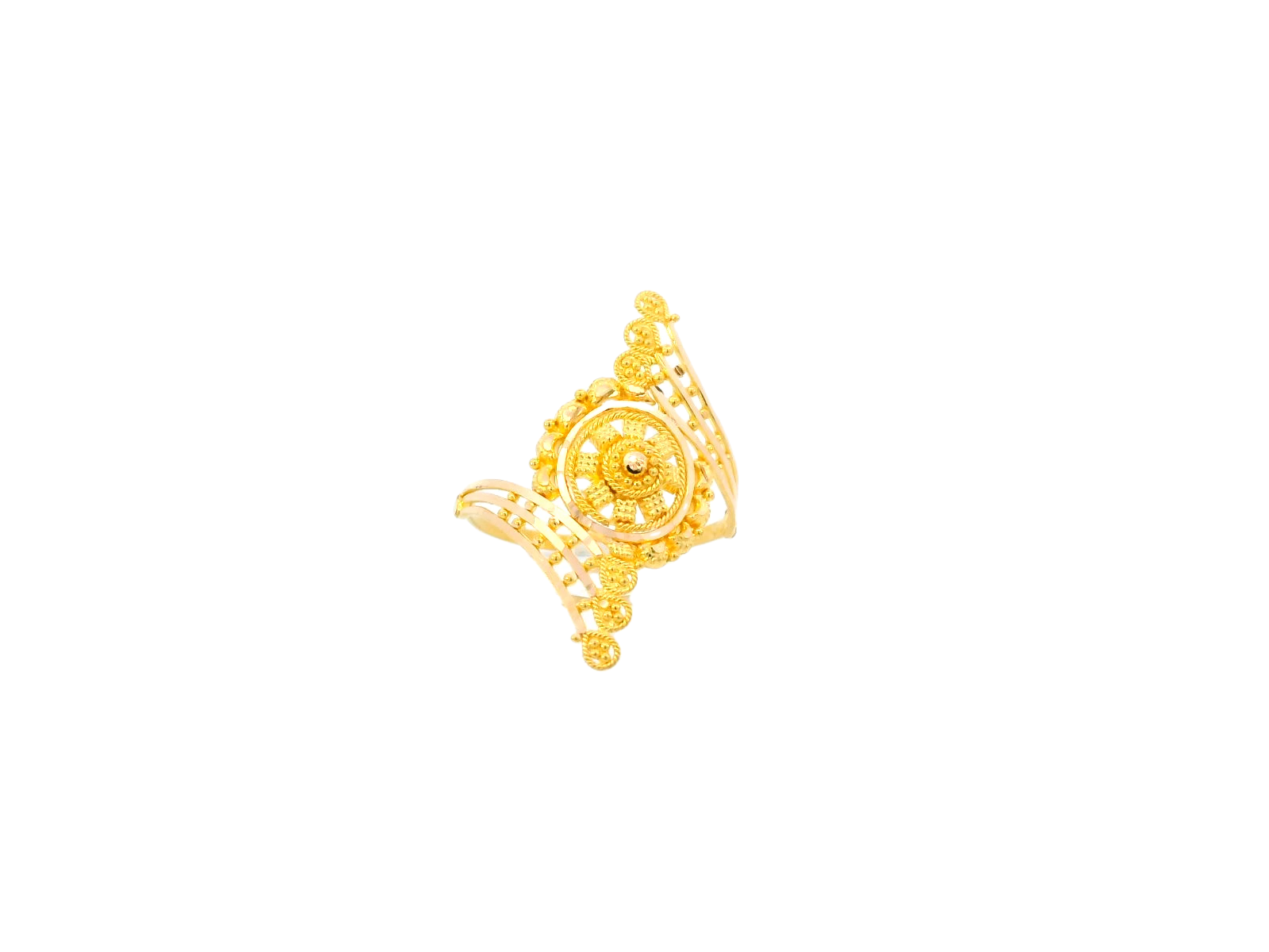 Ornate 22K Yellow Gold Ring with Intricate Detailing
