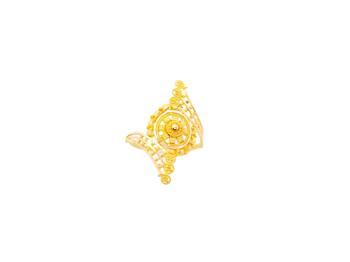 Ornate 22K Yellow Gold Ring with Intricate Detailing