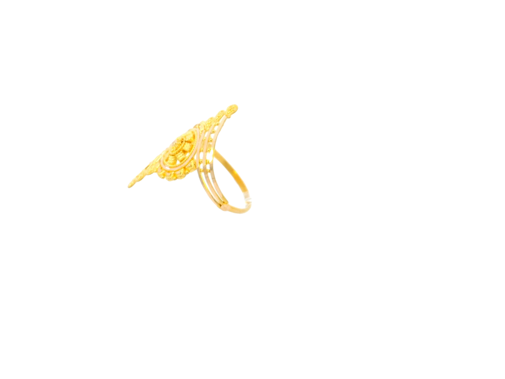 Ornate 22K Yellow Gold Ring with Intricate Detailing