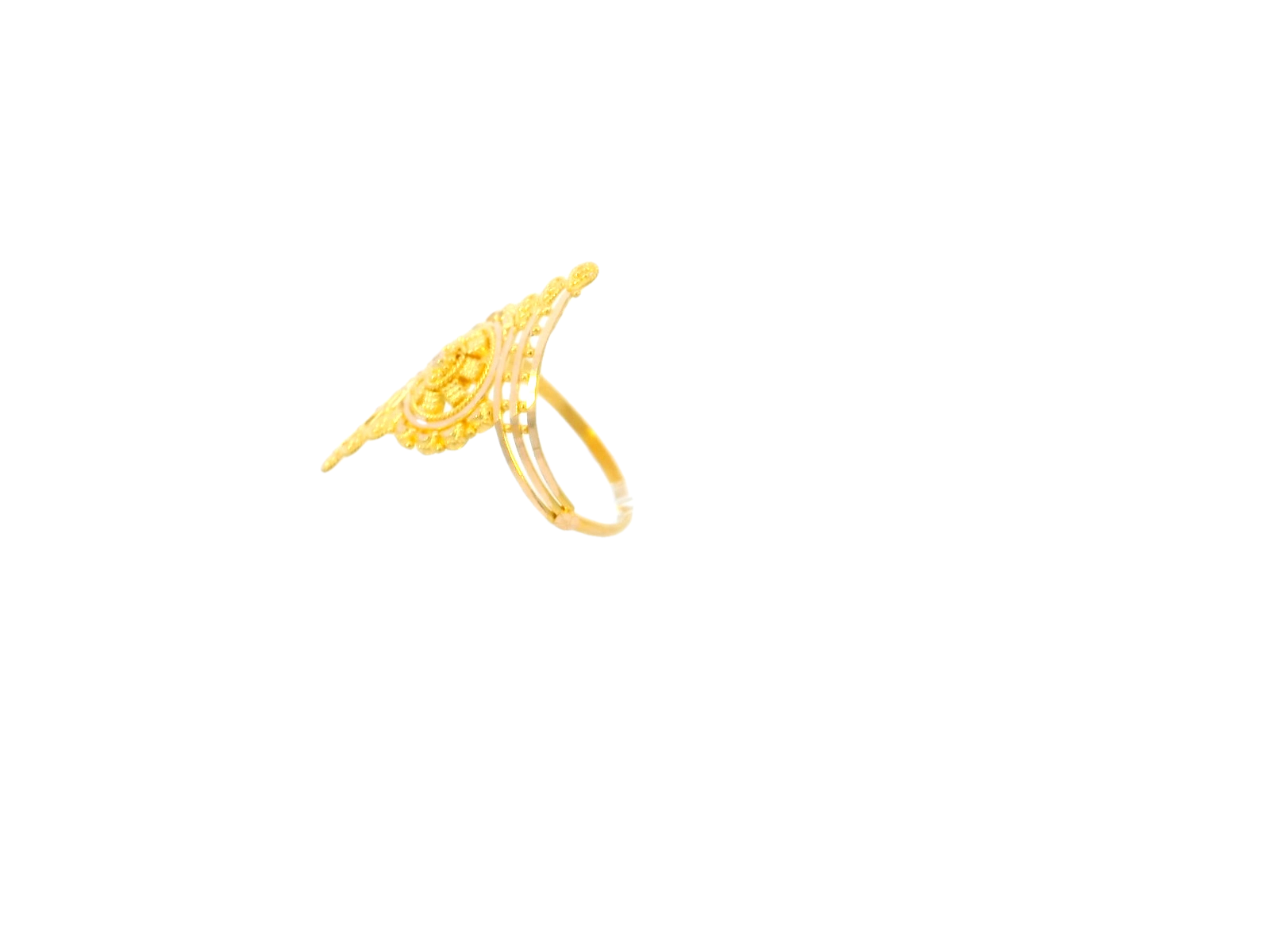 Ornate 22K Yellow Gold Ring with Intricate Detailing