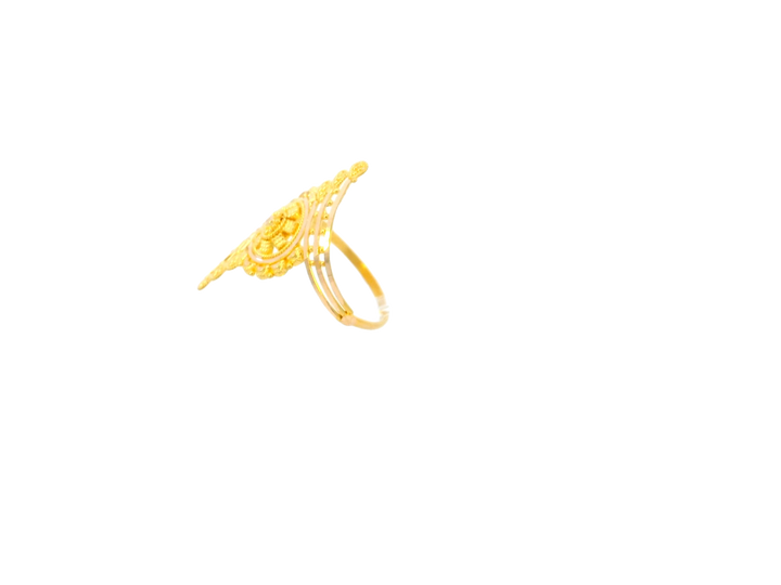 Ornate 22K Yellow Gold Ring with Intricate Detailing