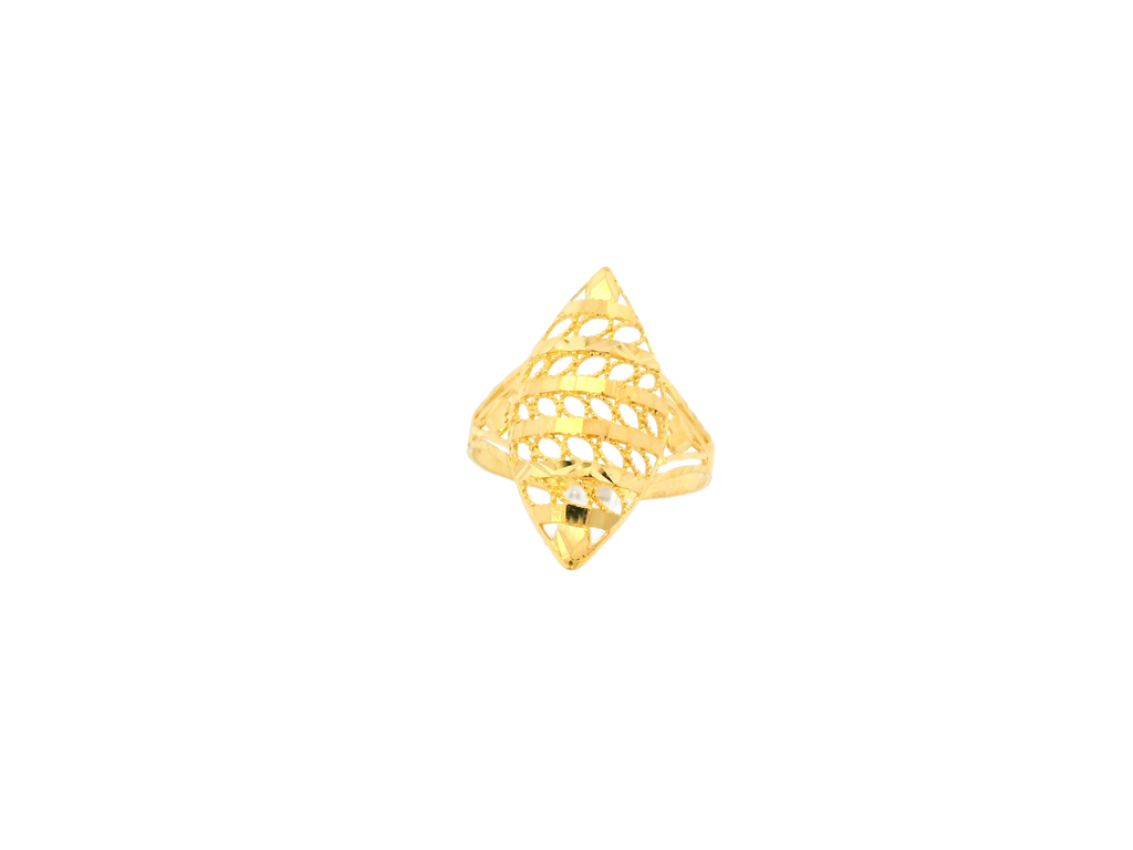 Sleek 22K Yellow Gold Diamond-Shaped Ring