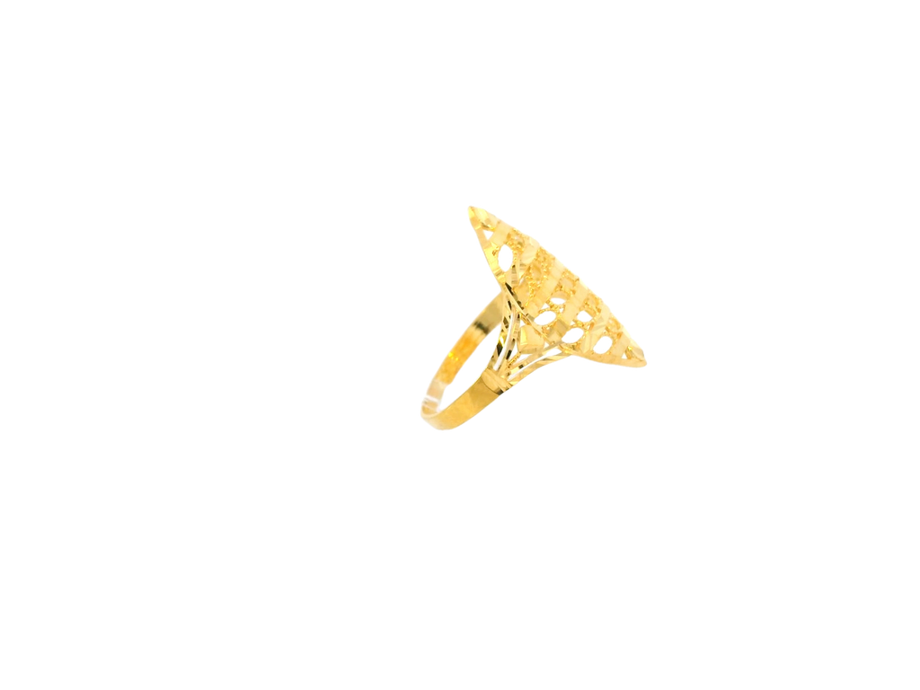 Sleek 22K Yellow Gold Diamond-Shaped Ring