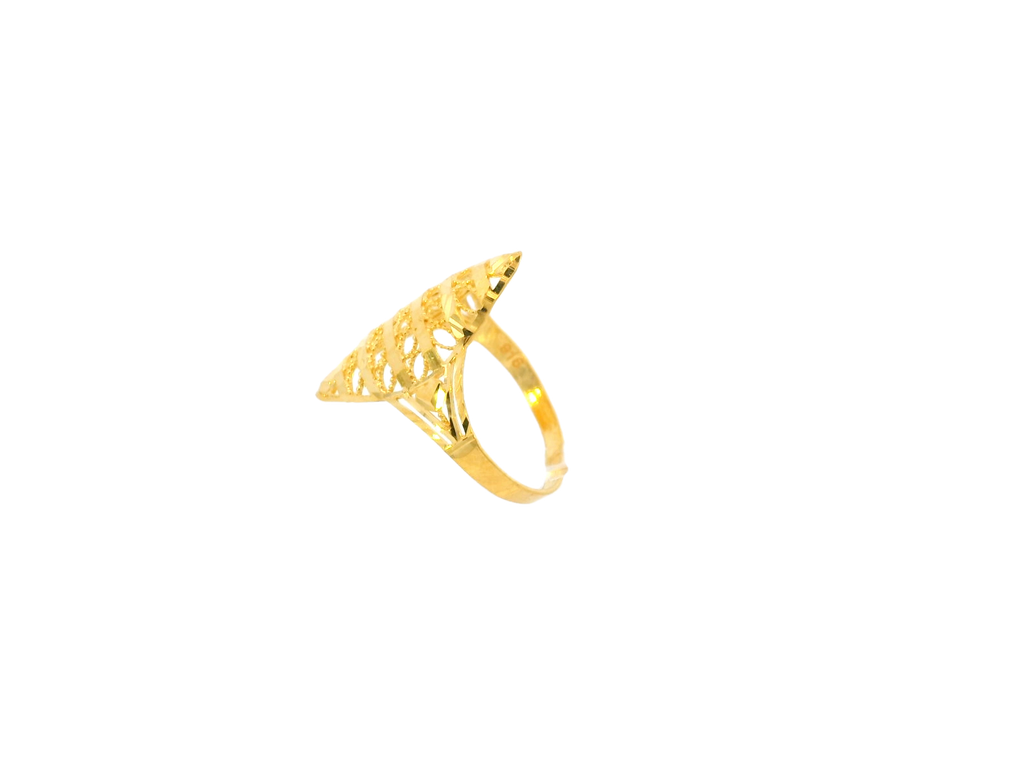 Sleek 22K Yellow Gold Diamond-Shaped Ring