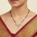 22K Yellow Gold Mangalsutra – Black Beads