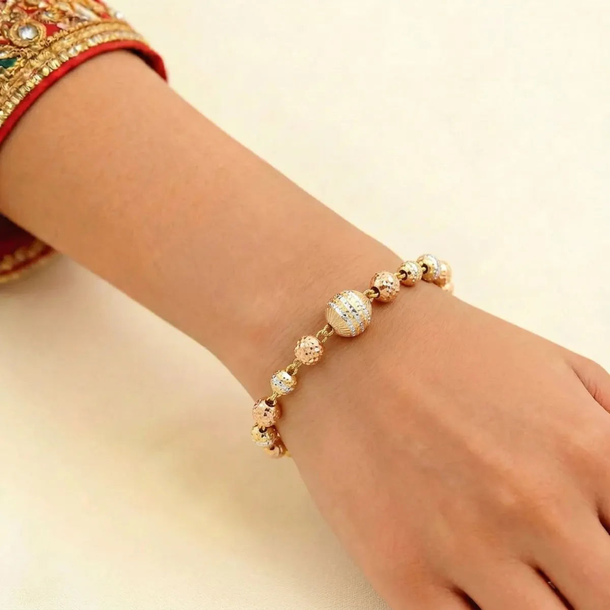 22K Yellow + White Gold Ladies Bracelet