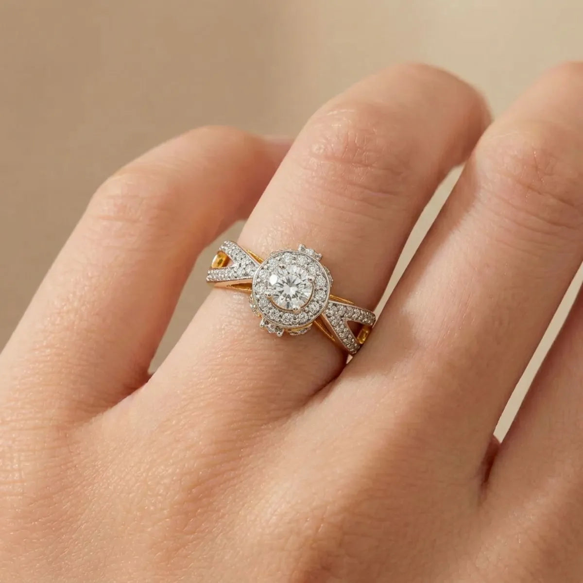 14K Yellow Gold Diamond Ring with 1.35 CT Diamond