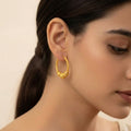 22K Yellow Gold Polished Hoop Earrings