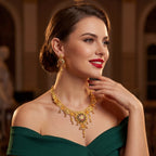 22K Elegant Double Layered Yellow Gold Bar Pendant Necklace