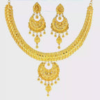 22K Classic Braided Yellow Gold Mesh Choker Necklace