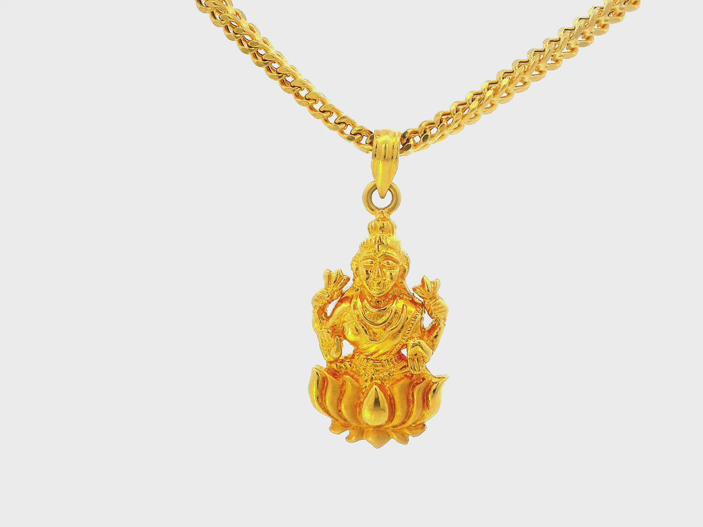 22K Yellow Gold Laxmi Mata Pendant