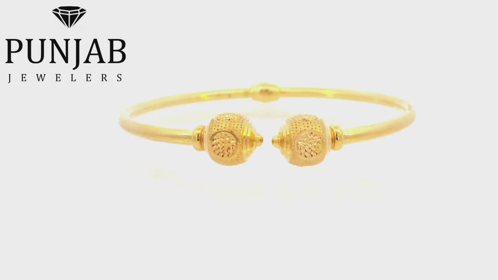 22K Yellow Gold Fancy Bangle