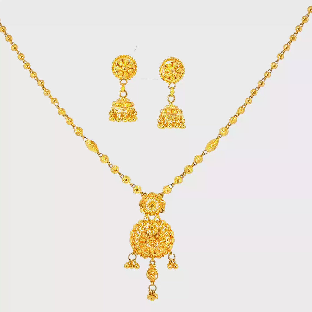 Exquisite 22K Yellow Gold Twisted Rope Chain Necklace