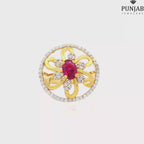 22K Yellow Gold Fancy Ring with Colored Stone