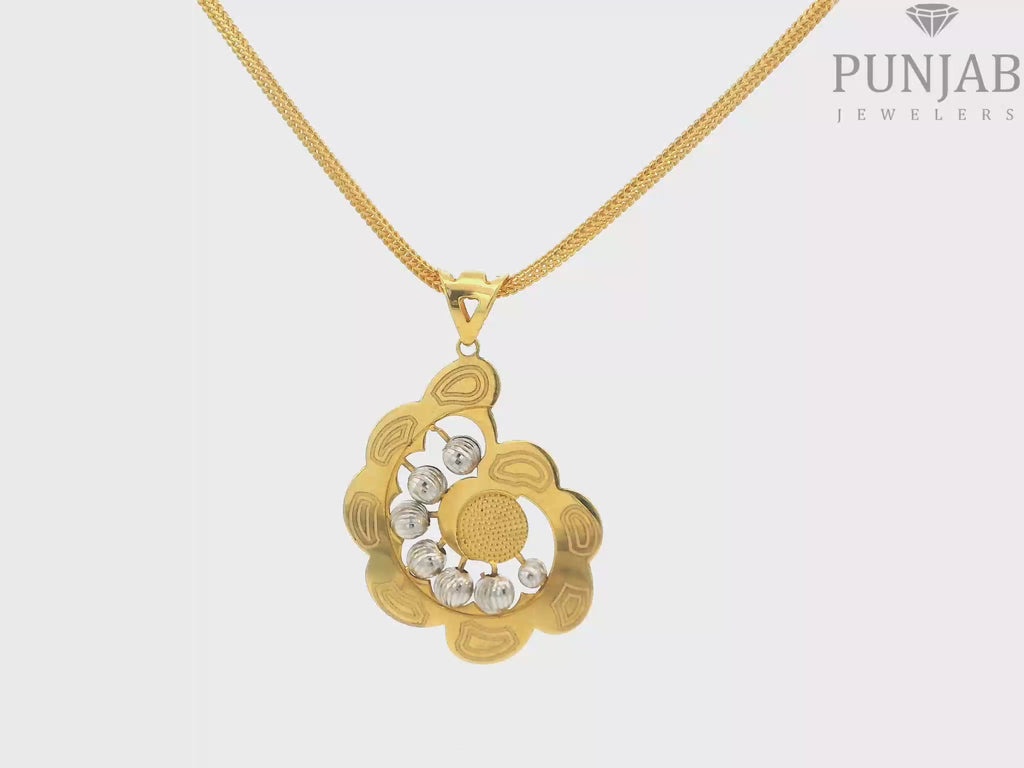 22K Two-Tone Gold Pendant