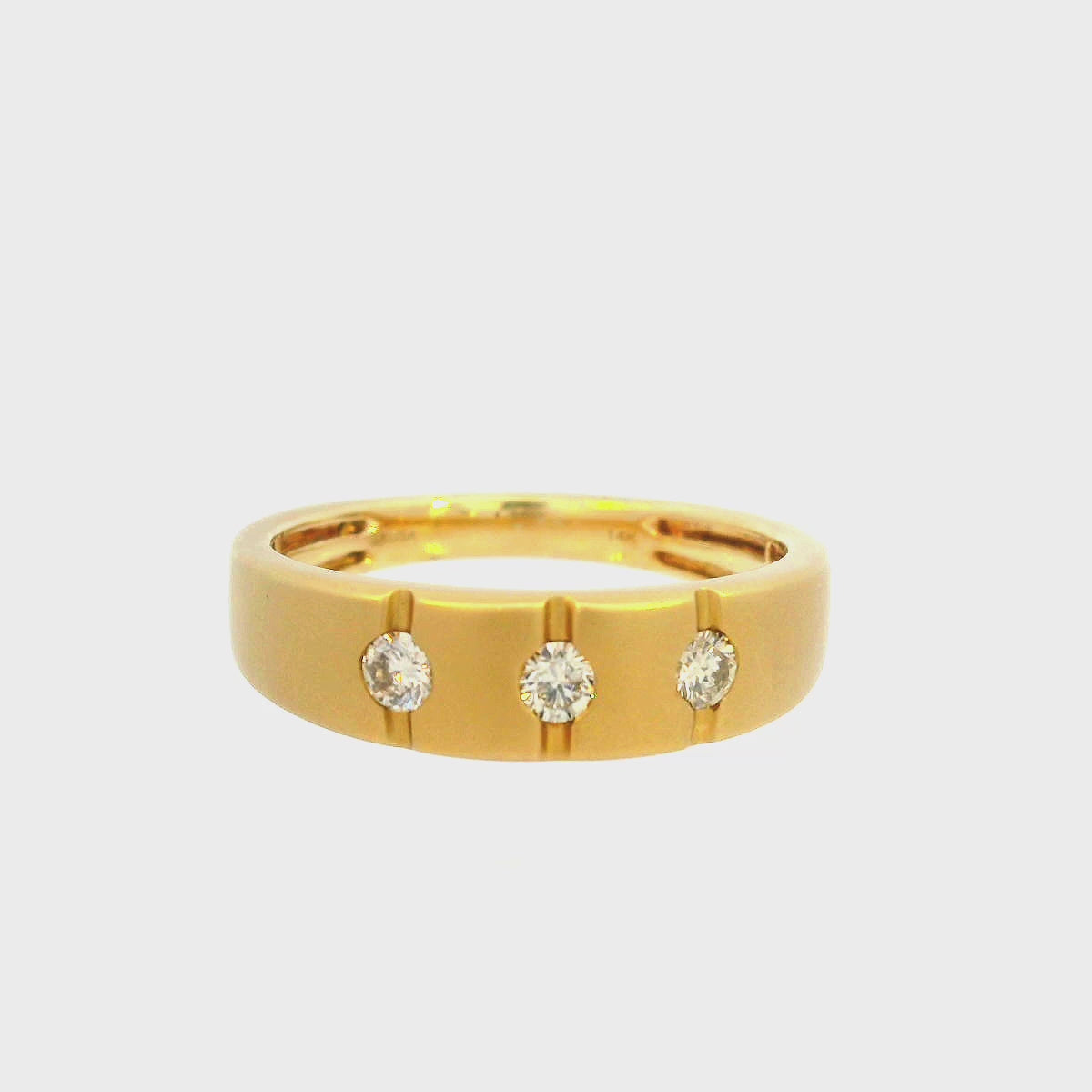 14K Yellow Gold Diamond Band with 0.25 CT Diamond