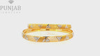 22K Yellow Gold Two Tone Bangles – Elegant Dual Finish Design