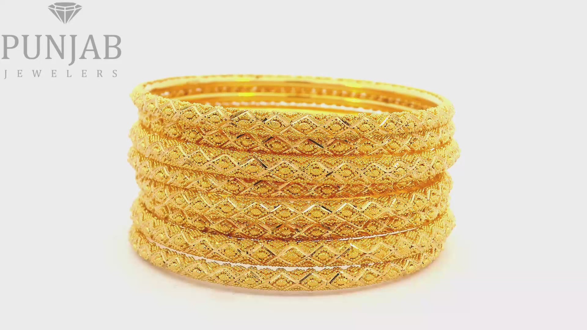 22K Yellow Gold Traditional Bangles Set – Timeless Heritage Elegance