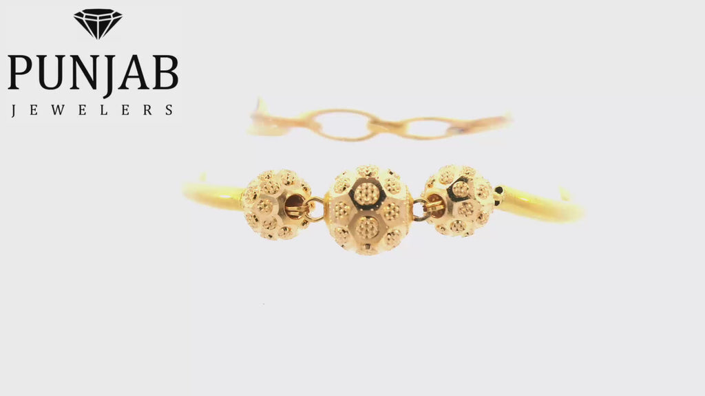22K Yellow Gold Fancy Bracelet with Lobster Lock