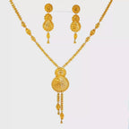 22K Polished Yellow Gold Spherical Bead Necklace