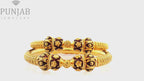 22K Yellow Gold Meenakari Screw Open Bangles – Traditional Artistic Elegance, Size 2.4 (Pair)
