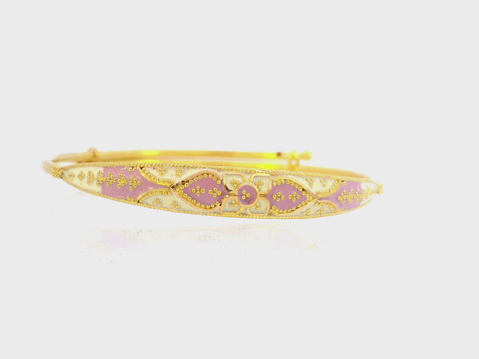22K Yellow Gold Adjustable Meenakari Bangles