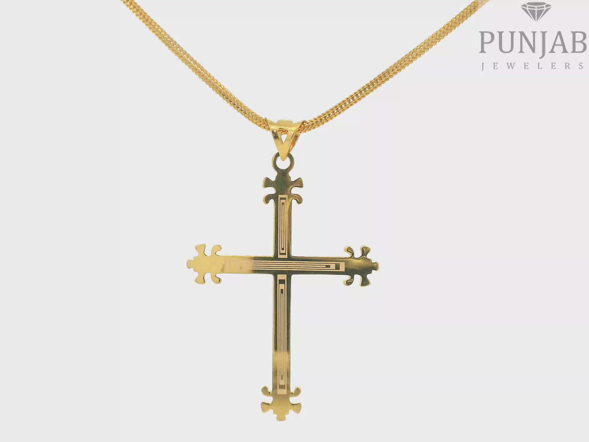 22K Yellow Gold Cross Pendant