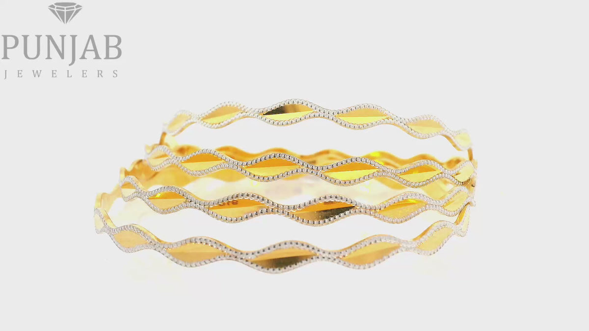 22K Two-Tone Gold Bangle
