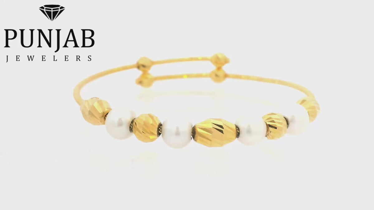 22K Two-Tone Gold Bangle