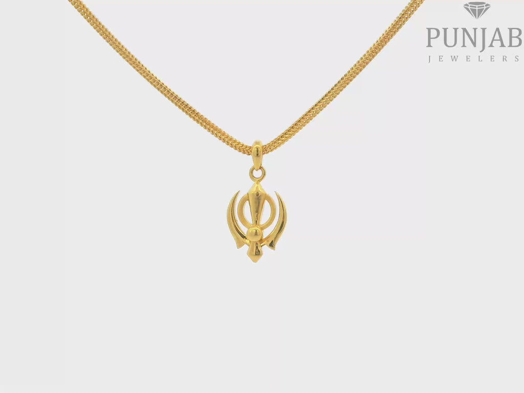 22K Yellow Gold Khanda Pendant