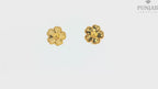 22K Yellow Gold Fancy Stud Earrings with Push Back