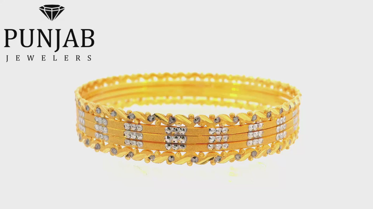 22K Two-Tone Gold Bangle