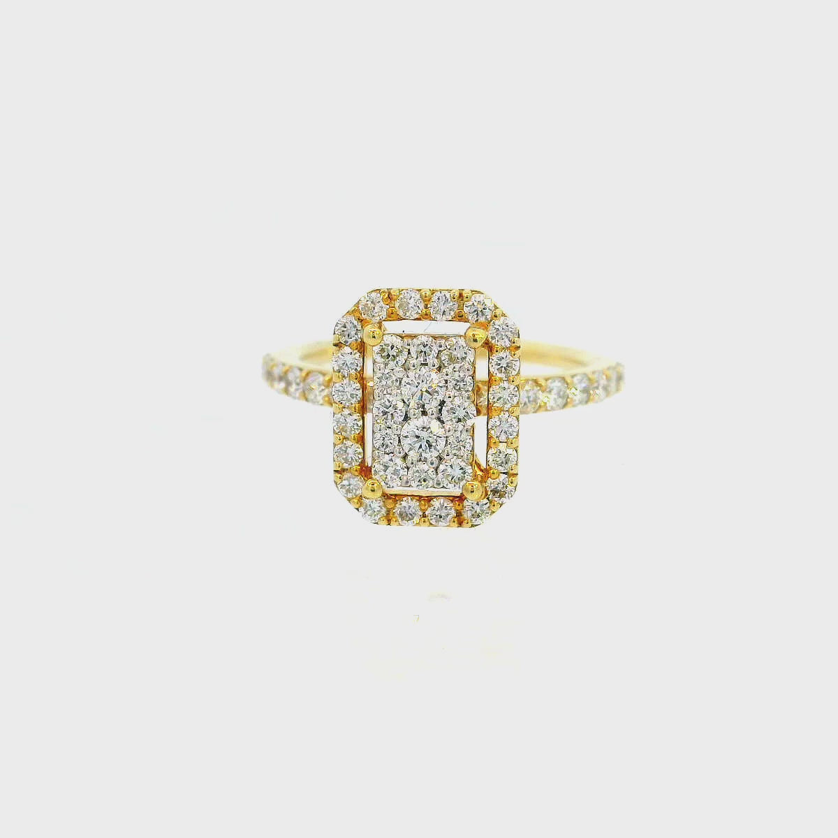 18K Yellow Gold Diamond Ring with 0.89 CT Diamond (VS-SI Clarity)