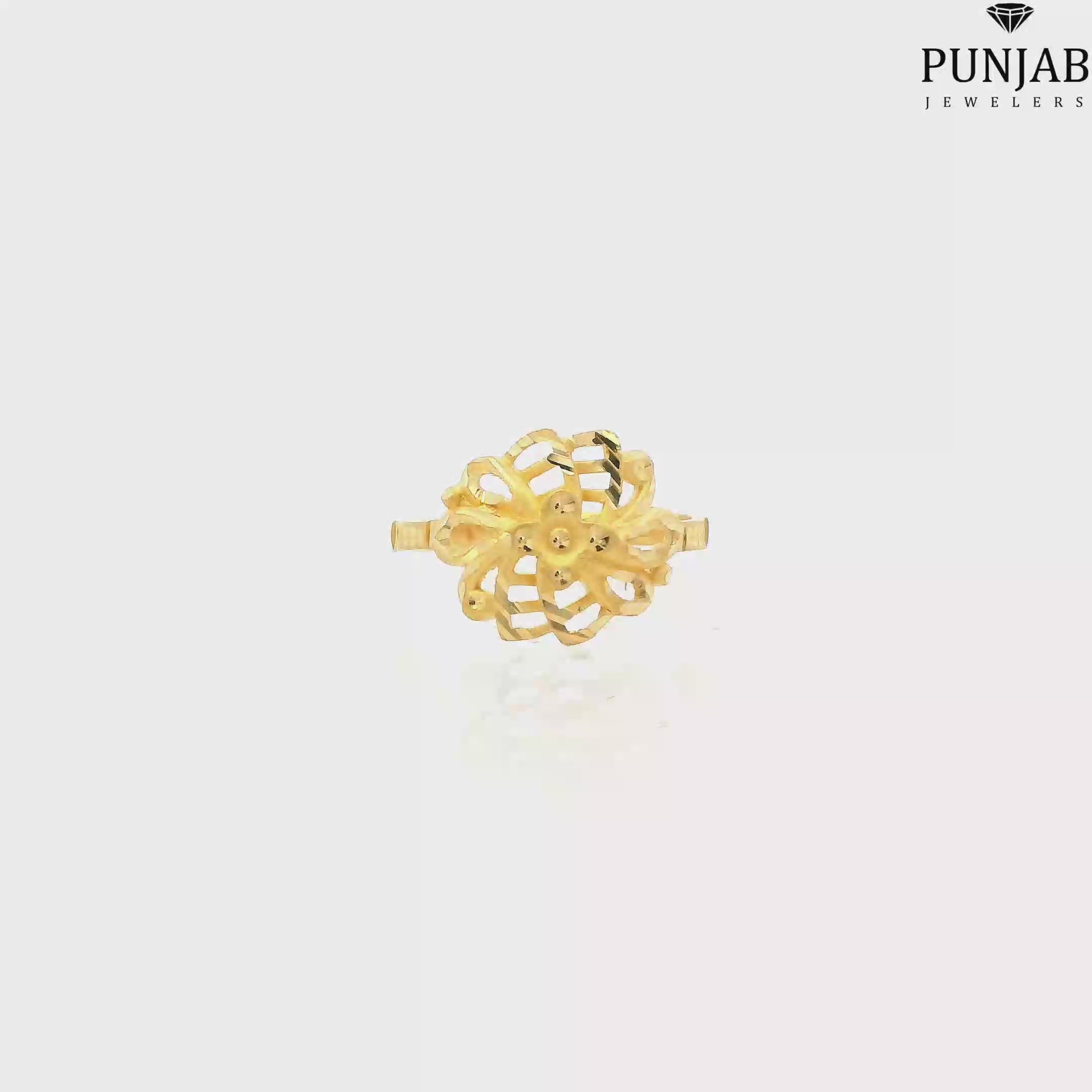 22K Yellow Gold Fancy Ring with Colored Stone