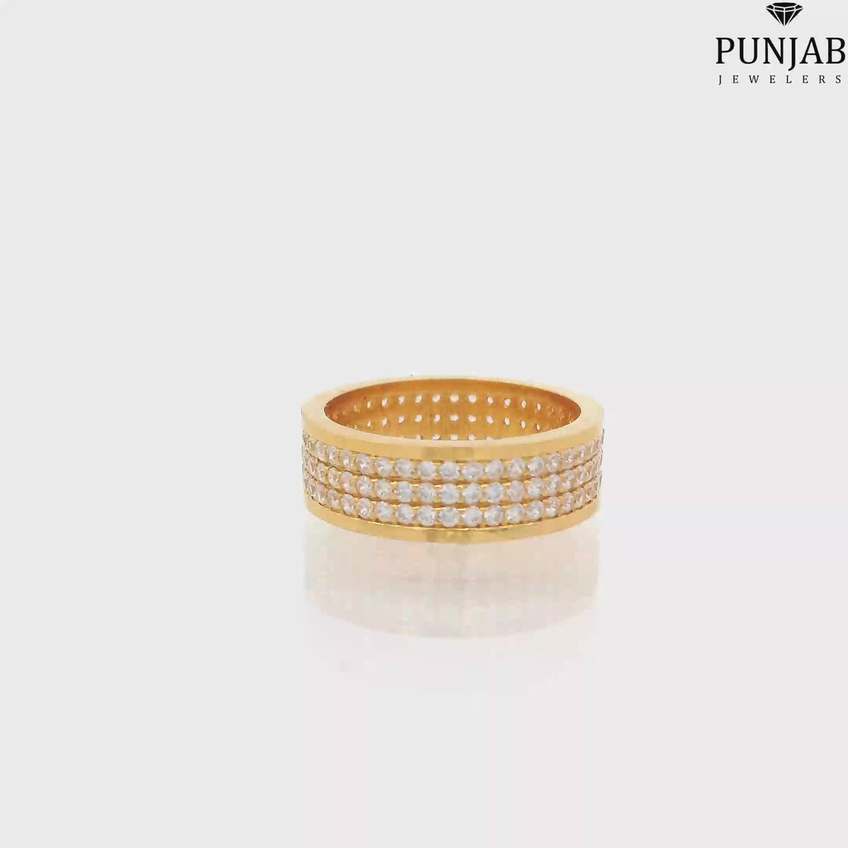 22K Yellow Gold Fancy Ring with Cubic Zirconia