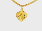 22K Yellow Gold Heart-Shaped Allah Pendant