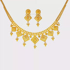 22K Sophisticated Double Layered Yellow Gold Paperclip and Link Necklace